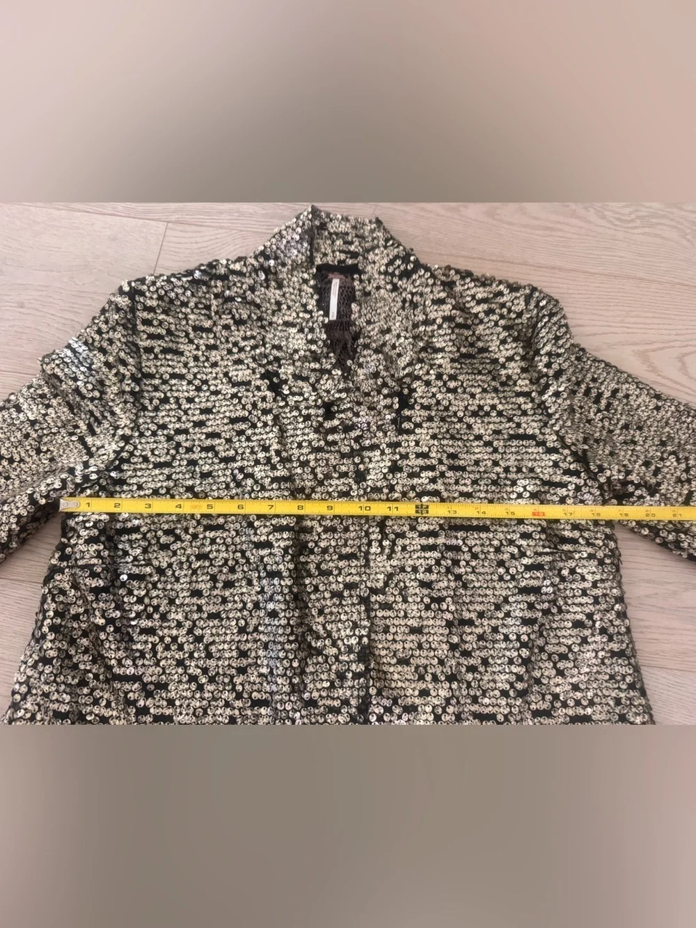Free People Tarnished Stardust Sequin jacket in gold and black size M